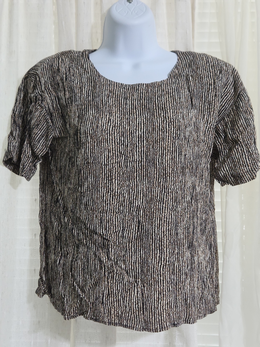 VTG Norton McNaughton Petite Short-Sleeve Textured Knit Top